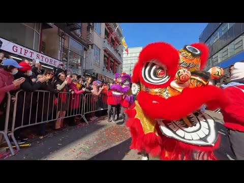 Dragons and dancers parade through New York City's Chinatown for Lunar New Year