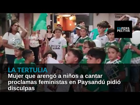 Mujer que arengó a niños a cantar proclamas feministas en Paysandú pidió disculpas