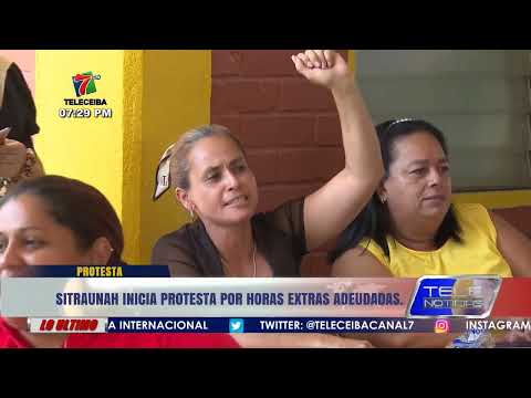 SITRAUNAH en La Ceiba, inicia protesta por horas extras adeudadas.