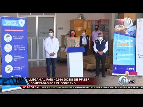 Once Noticias Vespertino | Llegan al país 40,950 dosis de Pfizer compradas por el Gobierno