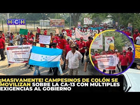 ¡Masivamente! Campesinos de Colón se movilizan sobre la CA-13 con múltiples exigencias al gobierno