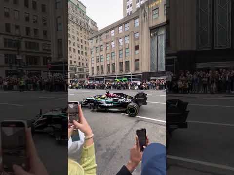 F1 DRIVER Lewis Hamilton doING donuts on 5th Avenue NYC