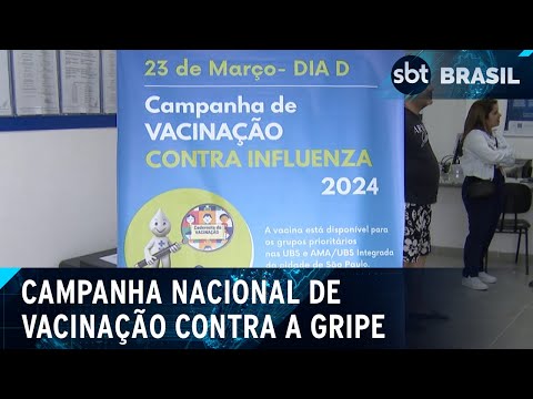 Segunda-feira (25) começa a campanha nacional contra a gripe | SBT Brasil (23/03/2024)