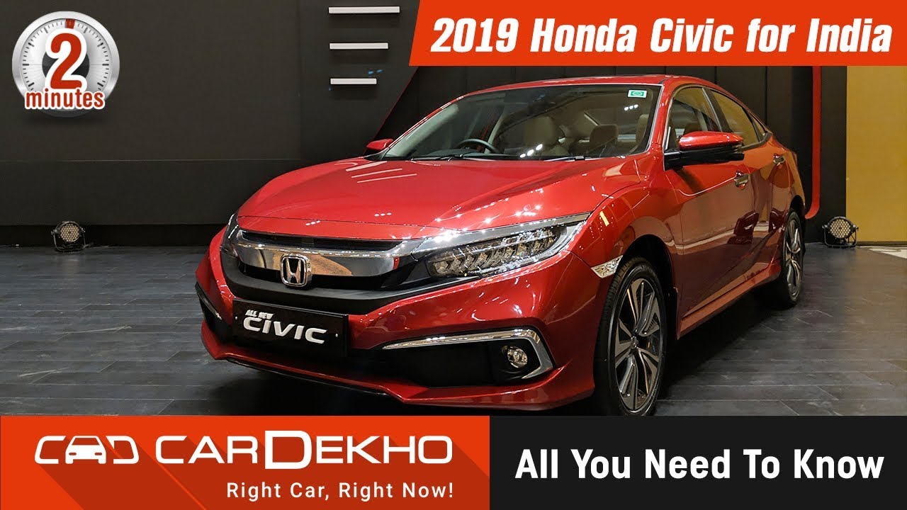 Honda Civic 2019 | India Launch Date, Expected Price, Features & More | #in2mins | CarDekho.com