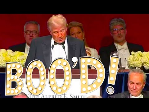 TRUMP BOO'D OFF STAGE I don't give a shhhhhh*T T RACE HATE RANT TO Elite Al Smith Dinner