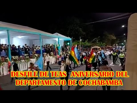 ASI SE LLEVA ACABO EL DESFILE DE TEAS DE LAS DIVERSAS ORGANIZACIONES SOCIALES DE COCHABAMBA..