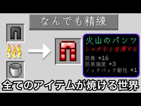 本当になんでも焼ける世界で最強のクラフターを目指すマインクラフト.. ～全てのアイテムを精練できる世界でエンドラ討伐＆気になる検証～【マイクラ】【まいくら】【変な世界】