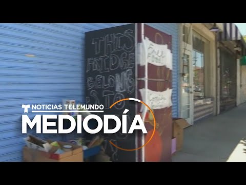 Refrigeradores con comida gratis aparecen en las calles de Los Ángeles | Noticias Telemundo