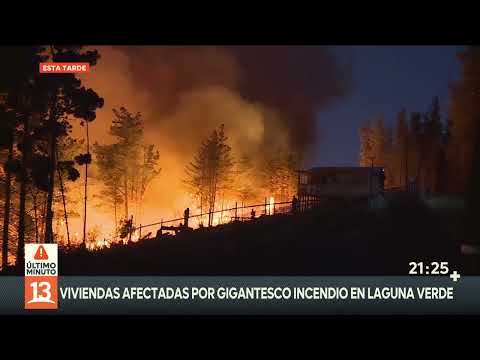 Al menos seis casas quemadas por incendio forestal en Laguna Verde