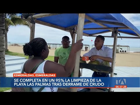 Avanza limpieza de derrame en playa Las Palmas: 95% de progreso