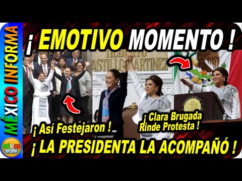 EMOTIVO MOMENTO. LA PRESIDENTA ACOMPAÑA A CLARA BRUGADA A SU TOMA DE PROTESTA COMO JEFA DE GOBIERNO