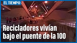 En un espacio subterráneo del puente, hallaron un cambuche para recicladores