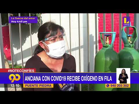 ? Anciana con covid 19 recibe oxígeno en la fila | Latina Noticias
