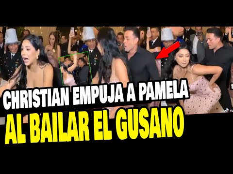 CHRISTIAN DOMINGUEZ EMPUJA A PAMELA FRANCO TRAS BAILAR EL GUSANO