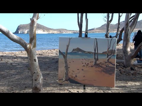 Pintores nacionales se forman en un taller de pintura en el Cabo de Gata (Almería)