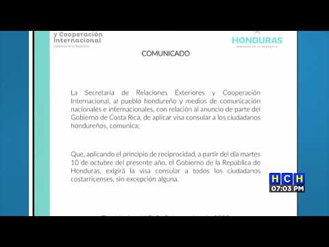 Honduras aplica el principio de reciprocidad y exigirá visa consular a costarricenses