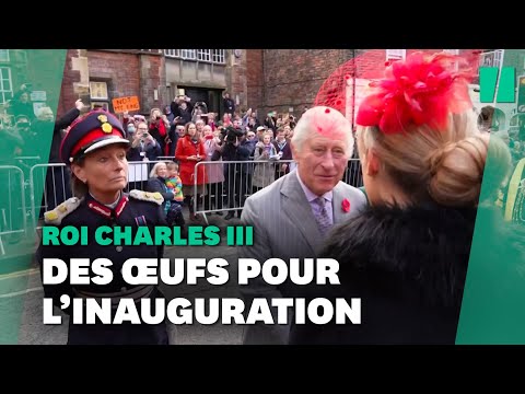 Le roi Charles III et la reine Camilla vise?s par des jets d'oeufs en visite officielle