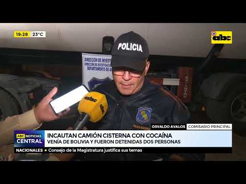 Incautan camión cisterna con carga de cocaína venía de Bolivia y fueron detenidas dos personas