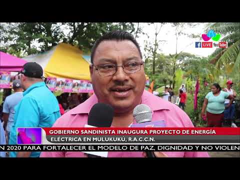 Gobierno Sandinista inaugura proyecto de energía eléctrica en Mulukukú, Caribe Norte