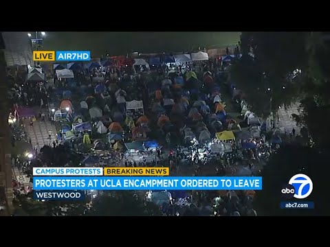 Police at UCLA seeking to disperse protesters as crowd grows in size