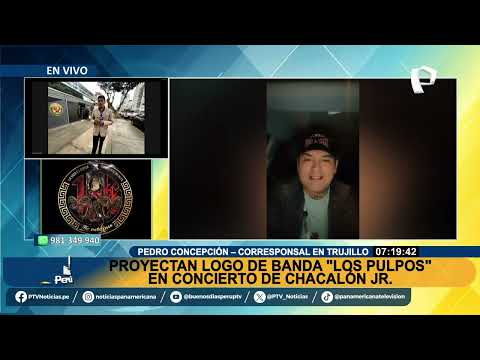 Proyectan logo de banda “Los Pulpos” en concierto de Chacalón Jr. en Trujillo