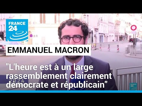 Emmanuel Macron appelle à un large rassemblement au second tour face au Rassemblement national