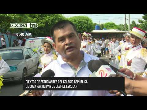 Distrito III de Managua realiza desfile escolar celebrando las fiestas patrias