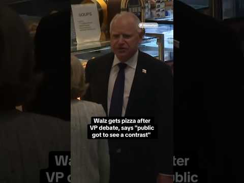 Walz gets pizza after VP debate #shorts