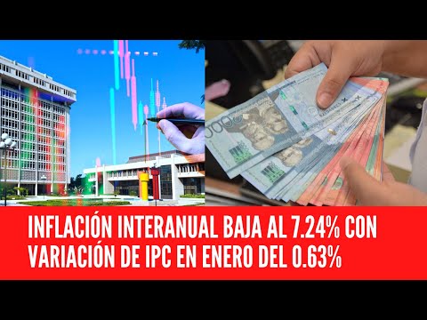 INFLACIÓN INTERANUAL BAJA AL 7.24% CON VARIACIÓN DE IPC EN ENERO DEL 0.63%