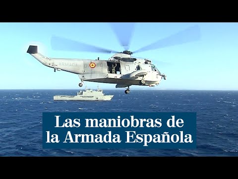Las maniobras de la Armada Española en el buque insignia Juan Carlos I