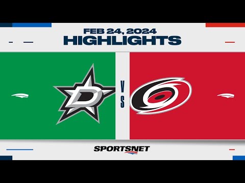 NHL Highlights | Stars vs. Hurricanes - February 24, 2024