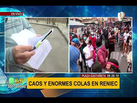 Reniec: se registra largas colas y desorden para recoger DNI en plaza Gastañeta