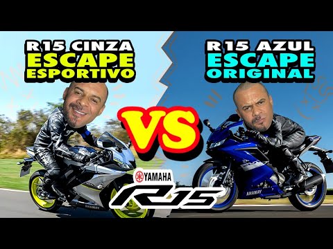 TOP SPEED R15 CINZA COM ESCAPE ESPORTIVO VS R15 AZUL COM ESCAPE ORIGINAL