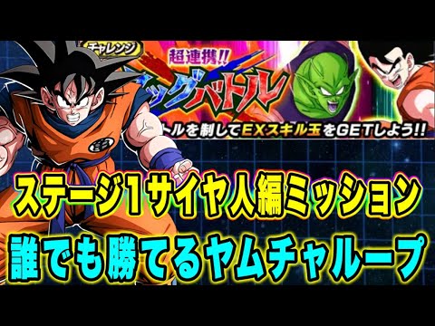 【ドッカンバトル】誰もが持っているキャラ達で報酬ゲット！「超連携タッグバトルVSステージ1悟空ピッコロ」のサイヤ人編ミッション攻略！【Dragon Ball Z Dokkan Battle】