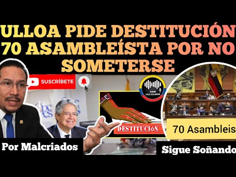 ULLOA PIDE DESTITUCIÓN DE MEDIA ASAMBLEA POR NO OBEDERCER AL BANQUERO LASSO NOTICIAS ECUADOR RFE TV