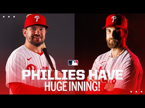 7-RUN INNING! Phillies homer 3 TIMES in 1 inning! (Schwarber, Harper go deep!)