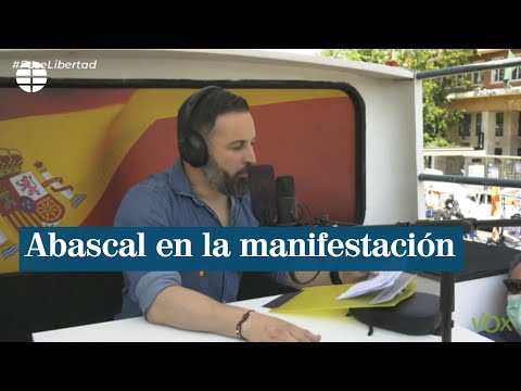 El discurso de Abascal durante la manifestación en coche contra el Gobierno
