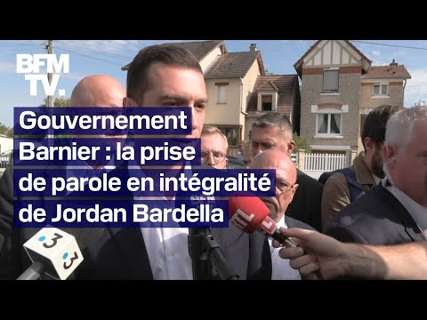 Gouvernement de Michel Barnier: la prise de parole de Jordan Bardella