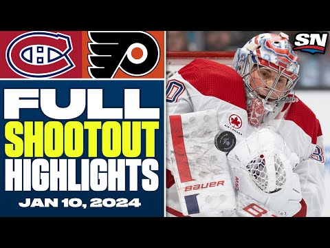 Montreal Canadiens at Philadelphia Flyers | FULL Shootout Highlights -  January 10, 2024