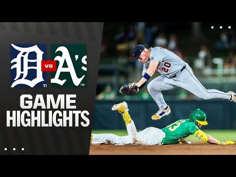 Tigers vs. As Game Highlights (8/25/25) | MLB Highlights