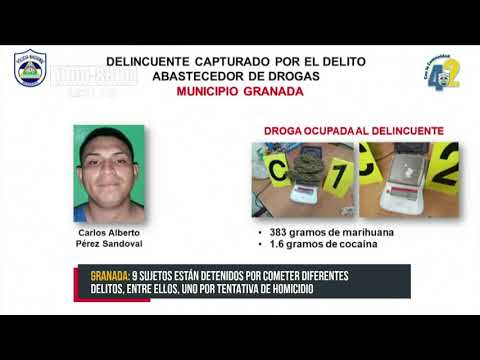 Nueve sujetos acusados por delitos de alta peligrosidad capturados en Granada - Nicaragua