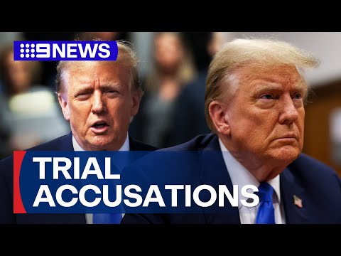 Donald Trump accused of criminal conspiracy by prosecutors in trial | 9 News Australia