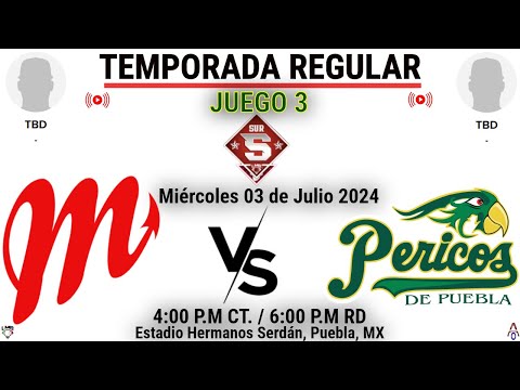 Diablos Rojos del México Vs Pericos de Puebla, en vivo | Liga Mexicana de Beisbol | Juego 3