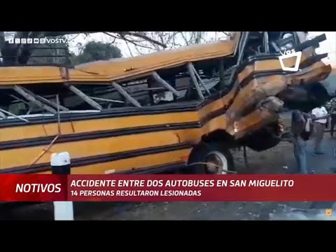 14 personas lesionadas por accidente entre dos buses en San Miguelito