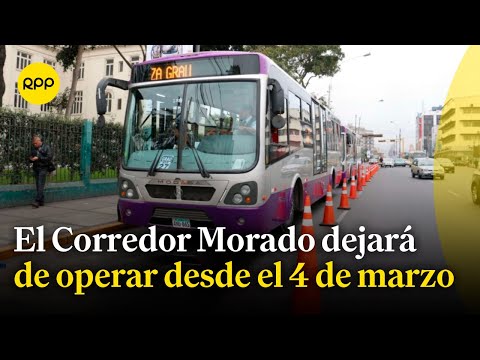 ¿Por qué el Corredor Morado anunció que dejará de operar desde el 4 de marzo?