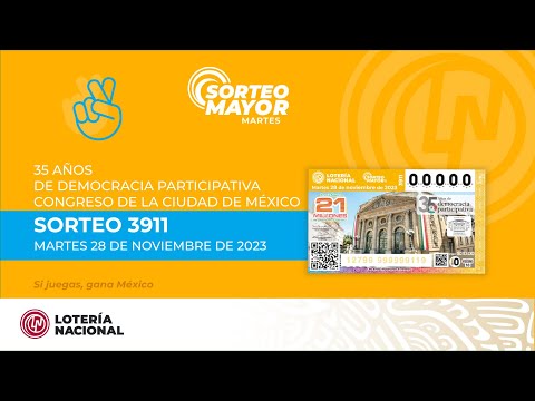 Sorteo Mayor No. 3911 Conmemorando 35 Años de Democracia Participativa Congreso de la CDMX.