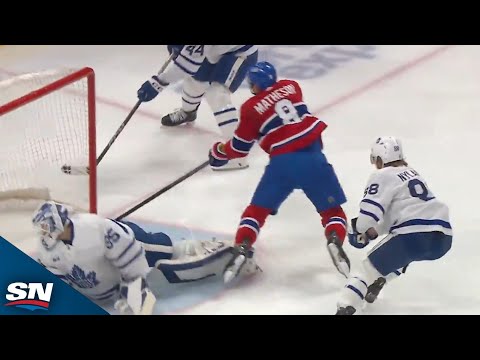 Canadiens Mike Matheson Scores While Falling To Strike 38 Seconds In vs. Maple Leafs