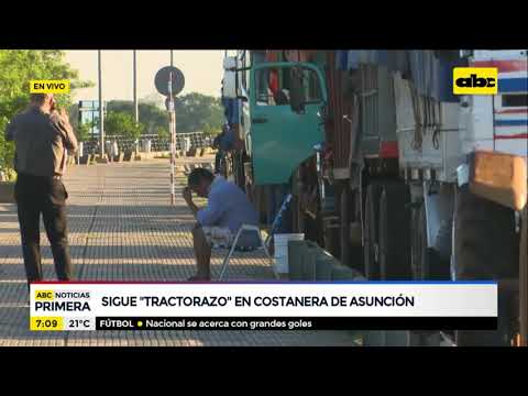 Productores siguen con tractorazo en la Costanera de Asunción
