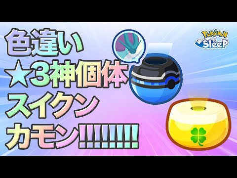 【ポケモンスリープ】色違い星3神個体スイクンを目指して、全ての希望をここに託す！！スイクンよ、降臨せよ！！