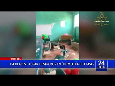 Tumbes: alumnos causan destrozos en salón de clases y padres exigen que sean sancionados